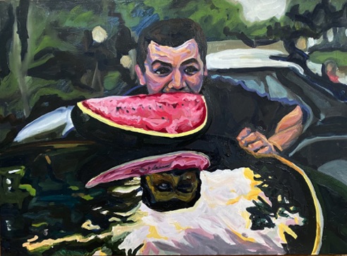 "Melon Mane" 22x30, oil on canvas.